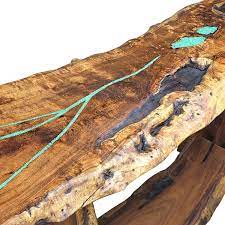 Check spelling or type a new query. Free Form Slab Mesquite Sofa Table With Turquoise Inlay