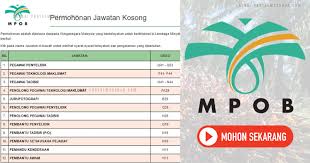 Jawatan kosong ada cosmetics international sdn bhd 22 april 2021. Jawatan Kosong Lembaga Minyak Sawit Malaysia Mpob Pmr Pt3 Layak Mohon My Kerja