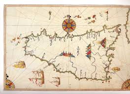 Map Of Sicily By Piri Reis Harita Antika Haritalar Sicilya