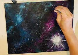 In this painting i really wanted to give the effect of thick splattering paint streaks. Galaxy Painting Step By Step Acrylic Painting Tutorial