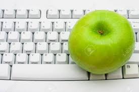 The graphics are simple and easy to connect with and the aim of the game is not hard to decipher. A Green Apple Sitting On Top Of A Computer Keyboard Get Advice On Healthy Lifestyles On Line Stock Photo Picture And Royalty Free Image Image 6377946