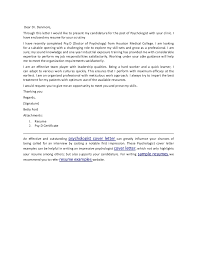 Psychologist Cover Letter