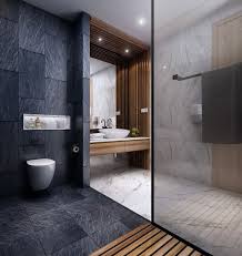 The rigid application of square and rectangular shapes is contrasted only by the curves of the faucet spouts. House Quáº­n 8 Ho Chi Minh Viet Nam Top Bathroom Design Hotel Bathroom Design Hotel Bathroom Design Luxury