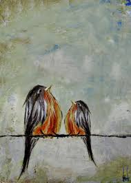Two Birds On A Wire Painting Mama And Me Two Birds On A Wire Two Robins Mother S Day Etsy In 2020 Sophisticated Art Art Great Paintings