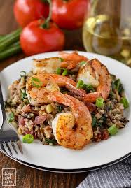 Shrimp And Wild Rice Skillet Iowa Girl Eats Recipe Shrimp Recipes Healthy Recipes Shrimp Dishes
