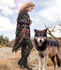 Beautiful Image Pet Wolf Wolves And Women Fantasy Art