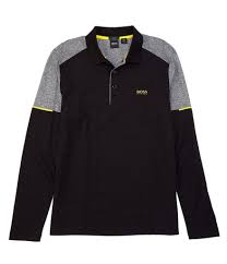 Black And White Long Sleeve Polo Boss Slim Fit Pleesy Long Sleeve Polo Shirt Black S In 2020 Long Sleeve Polo Shirts Sleeves