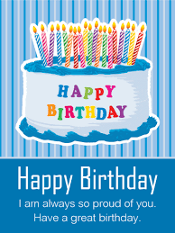 Birthday Cake Words For Son So Proud Of You Happy Birthday Cake Card For Son Birthday Greeting Cards By Davia Happy Birthday Son Happy Birthday Cards Birthday Cards For Son