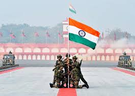 The national flag is a horizontal tricolour of deep saffron (kesaria) at the top. Indian National Flag Quiz