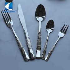 Silverware on the right side of the serving plate, from the inside out, will consist of a dinner knife, soup spoon, and tea spoon. China New Design Spoons Forks Knives Inox 18 10 Flatware For Hotel And Home China Knife Spoon Fork And Stainless Steel Cutlery Price
