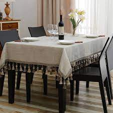 Nostalgic Embroidered Table Cloth Luxury Jacquard Solid Tablecloth Tassel Toalha De Mesa Royal Linen D In 2021 Coffee Table To Dining Table Table Covers Dinning Table