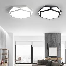 Fully Luminious Modern Led Ceiling Light Fixture Flush Mount Lighting Fixture 24 36w Bright Cool Light Acrylic Lampshade Hollow Diamond Shaped Led Surface Mount Lighting Beautifulhalo Com