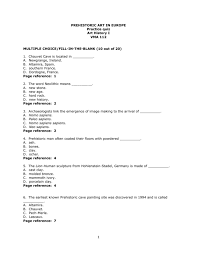 It's like the trivia that plays before the movie starts at the theater, but waaaaaaay longer. Prehistory Quiz Worksheet