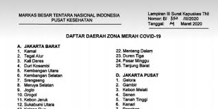 Pengelola terminal bus tanjung priok, jakarta utara, menutup pelayanan penumpang bus antarkota antarprovinsi hingga akhir masa pelarangan mudik, senin jajaran polres metro jakarta utara masih mengembangkan kasus dugaan prostitusi online yang menjerat artis st alias m, 27, dan sh alias my. Cek Fakta Hoaks Tni Keluarkan Surat Daftar Daerah Zona Merah Covid 19 Merdeka Com