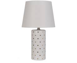 S p o n s o r e d. Pillowfort Gold Hearts White Column Table Lamp