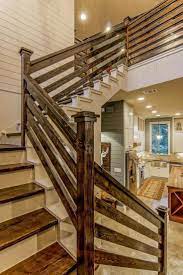 Outdoor Stair Railing Kits Handrail Wall Mounted For Steps Custom Reclaimed Railings By Stone Creek Cabine Rustic Stairs Rustic House Farmhouse Interior Design