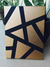 I use black acrylic colors and gold dust with craft glue for this task. Abstract Black And Gold Wall Art Gold Wall Art Geometric Art Diy Art Diy