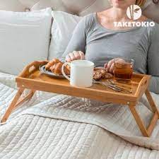 taketokio bamboo tray with legs petit dejeuner au lit lit bambou plateau lit