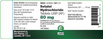 Sotalol injection is given as an infusion into a vein. Sotalol Hydrochloride Tablets Usp Af