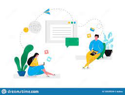 Online Virtual Relationships Dating in Social Networks Chat Rooms in  Internet Stock Vector - Illustration of design, chatting: 125235239