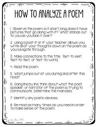 Poetry Analysis For Middle School Students Teaching Poetry Middle School Poetry Middle School Poems For Middle School