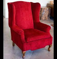Beautiful Red Wing Back Would Be Perfect In My Bedroom Living Room Upholstered Chairs Red Chair Living Room Arm Chairs Living Room