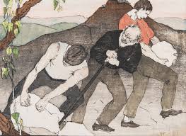 Bjo nordfeldt museum and exhibition gallery. Lot 115 Bror Julius Olsson Nordfeldt Woodcut The Quarry Case Antiques