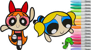 The powerpuff girls music with love. Powerpuff Girls Coloring Book Blossom Bubbles Episode Superhero Rainbow Splash Cartoon Network Youtube