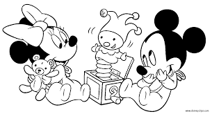 Free mickey and his friends coloring page to print and color, for kids Baby Mickey Mouse And Minnie Mouse Coloring Pages Novocom Top
