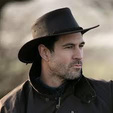 Sombrero Oxford Blue Aussie piel Brown