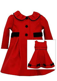 Bonnie Jean Baby Little Girls Christmas Holiday Red Coat Dress Set 03 Months Want To Know More C Red Holiday Dress Red Coat Dress Toddler Christmas Dress