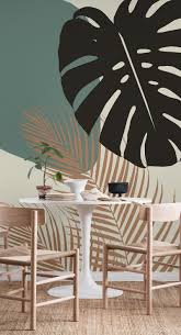 Minimal Monstera Palm 1 Wallpaper From Happywall Com Wall Murals Diy Mural Wall Art Wall Paint Designs