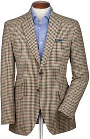 Black And White Checkered Suit Jacket Charles Tyrwhitt Classic Fit Beige Checkered Luxury Border Tweed Wool Jacket Size 36 Checkered Suit Checkered Jacket Mens Outfits