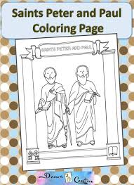 Saints Peter And Paul Coloring Page Drawn2bcreative St Peter And Paul Coloring Pages Catholic Saints For Kids