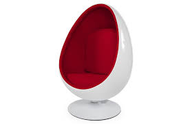 Fauteuil disponible avec fonctions relax, refroidisseur de boisson, fonction massage. Fauteuil Design Oeuf Blanc Rouge Le Reve Chez Vous
