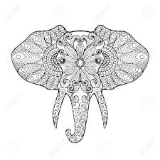 Three species are currently in the world (1) african bush elephant (2) african forest elephant (3) asian elephant. Elephant Head Adult Antistress Coloring Page Black White Hand Drawn Doodle Animal Ethnic Patterned Vector African Indian Totem Tribal Design Sketch For Tattoo Poster Print T Shirt Royalty Free Cliparts Vectors And Stock