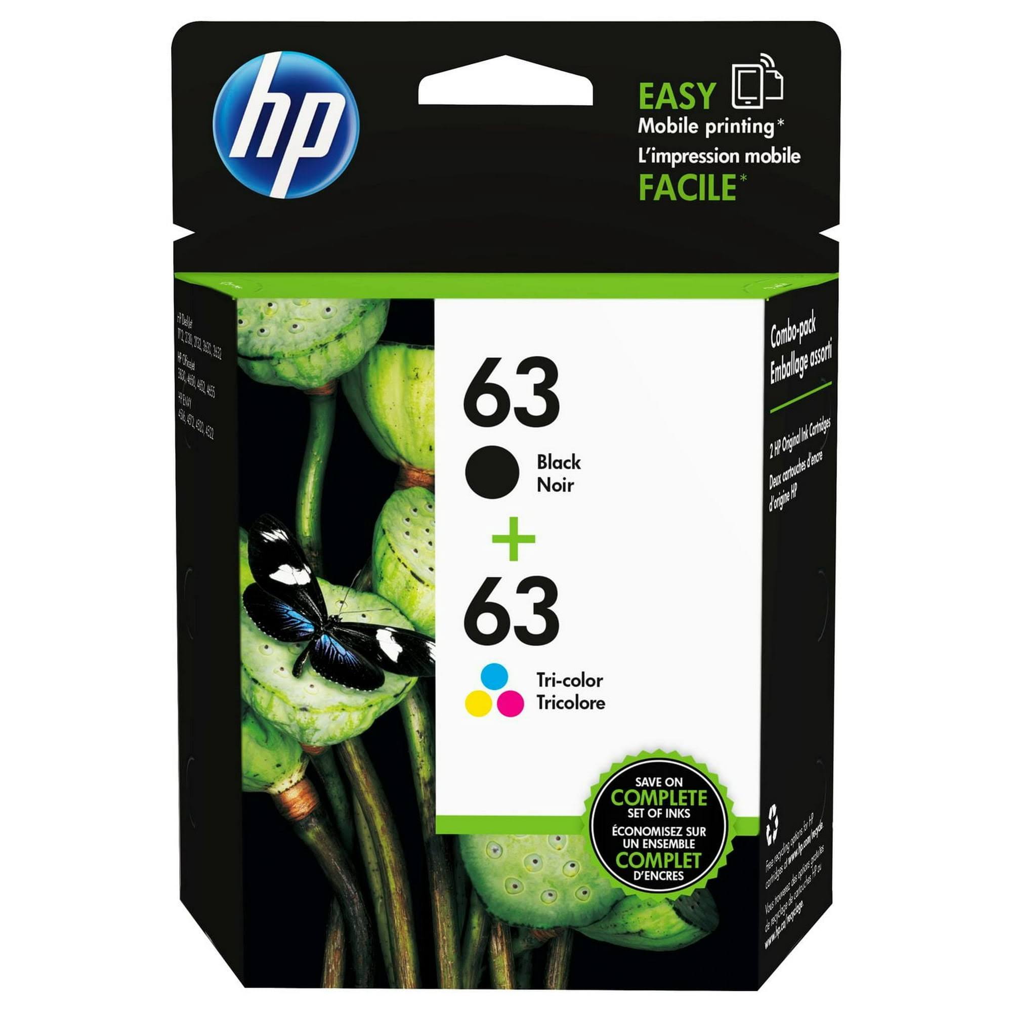 HP 63 Black & Tri-Color Ink l0r46an