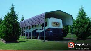 Rv Carport With Regular Roof 12 X 41 Rv Carports Carport Metal Rv Carports