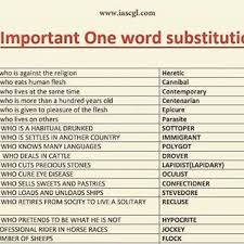 Some Important One Word Substitutions Learnenglish English Englishamerican Ingles Grammar Aprende Good Vocabulary Words English Words Learn English