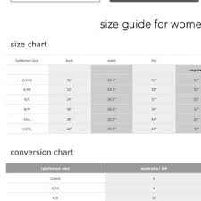 size chart for lululemon boutique