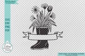 Download Flowers Wellies Rain Boots Monogram Svg Graphic By Cornelia Creative Fabrica PSD Mockup Templates