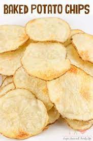 Baked Potato Chips Recipe Sugar Spice And Family Life Homemade Snacks Potato Chip Recipes Baked Potato Chips