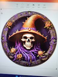 Skeleton Witch Halloween Wreath Sign