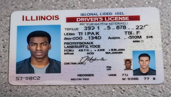 generate a highly realistic illinois drivers license featuring the portrait of a tomato with neutral face expression and straight head orientation use the same photo for ghost and main images use original