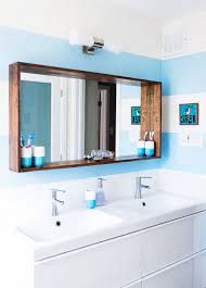 You also can experience a lot of similar ideas listed here!. Before After A Big Sea Of Bright Bathroom Mirror Design Bathroom Mirror Frame Bathrooms Remodel