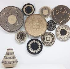 manden en schalen baskets on wall wall decor living room boho wall