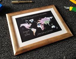 But you may want to also consider the couple you're celebrating. World Map Wedding Traveler Money Gift Personalized Framed In Gold Graduation Travel By Dbsteampunk Wedding Gift Money Money Gift Wedding Map
