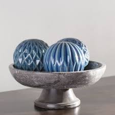 +358 20 743 2530 chat: Goodrum Blue 3 Pieces Ball Sculpture Set Decor Ceramic Decor Ball Decor