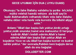 Uyku Dualari Sozleri Ve Okunuslari Dua