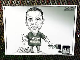The obama campaign has faced racism down with competence and transcendence. Barack Obama Gets Cartoon Treatment For Africa Trip Time